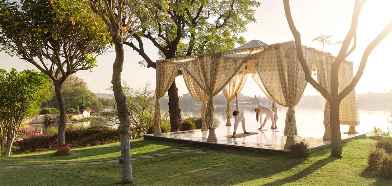 Private yoga session deckside on Nile Cruise Philae